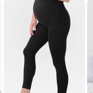 BELLY BANDIT B.D.A. Fold Over Maternity Leggings Black Size Medium